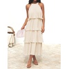image:imageZESICA Womens Summer Halter Ruffle Wedding Guest Midi DressesApricot