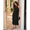 image:imageZESICA Womens Summer Halter Ruffle Wedding Guest Midi DressesDarkblack