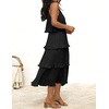 image:imageZESICA Womens Summer Halter Ruffle Wedding Guest Midi DressesDarkblack