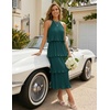 image:imageZESICA Womens Summer Halter Ruffle Wedding Guest Midi DressesDarkgreen