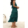 image:imageZESICA Womens Summer Halter Ruffle Wedding Guest Midi DressesDarkgreen