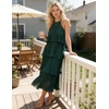 image:imageZESICA Womens Summer Halter Ruffle Wedding Guest Midi DressesDarkgreen