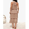 image:imageZESICA Womens Summer Halter Ruffle Wedding Guest Midi DressesKhaki