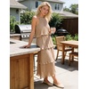 image:imageZESICA Womens Summer Halter Ruffle Wedding Guest Midi DressesKhaki