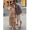 image:imageZESICA Womens Summer Halter Ruffle Wedding Guest Midi DressesKhaki