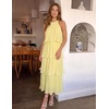 image:imageZESICA Womens Summer Halter Ruffle Wedding Guest Midi DressesLightyellow