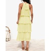 image:imageZESICA Womens Summer Halter Ruffle Wedding Guest Midi DressesLightyellow