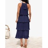 image:imageZESICA Womens Summer Halter Ruffle Wedding Guest Midi DressesNavy