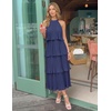 image:imageZESICA Womens Summer Halter Ruffle Wedding Guest Midi DressesNavy