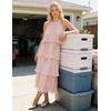 image:imageZESICA Womens Summer Halter Ruffle Wedding Guest Midi DressesPink