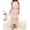 image:imageZESICA Womens Summer Halter Ruffle Wedding Guest Midi DressesPink