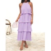 image:imageZESICA Womens Summer Halter Ruffle Wedding Guest Midi DressesPurple