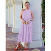 image:imageZESICA Womens Summer Halter Ruffle Wedding Guest Midi DressesPurple