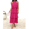image:imageZESICA Womens Summer Halter Ruffle Wedding Guest Midi DressesRose