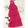image:imageZESICA Womens Summer Halter Ruffle Wedding Guest Midi DressesRose