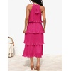 image:imageZESICA Womens Summer Halter Ruffle Wedding Guest Midi DressesRose