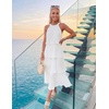 image:imageZESICA Womens Summer Halter Ruffle Wedding Guest Midi DressesWhite