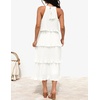 image:imageZESICA Womens Summer Halter Ruffle Wedding Guest Midi DressesWhite