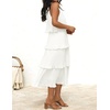 image:imageZESICA Womens Summer Halter Ruffle Wedding Guest Midi DressesWhite