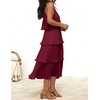 image:imageZESICA Womens Summer Halter Ruffle Wedding Guest Midi DressesWine