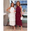image:imageZESICA Womens Summer Halter Ruffle Wedding Guest Midi DressesWine