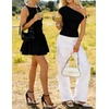 image:imageZESICA Womens Summer Off Shoulder Tops Going Out Y2k Asymmetrical ShirtsBlack