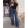 image:imageZESICA Womens Summer Off Shoulder Tops Going Out Y2k Asymmetrical ShirtsBlack Polka Dot