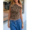 image:imageZESICA Womens Summer Off Shoulder Tops Going Out Y2k Asymmetrical ShirtsLeopard