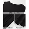 image:imageZESICA Womens Summer Off the Shoulder Short Sleeve Knit TopsBlack