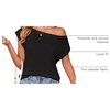 image:imageZESICA Womens Summer Off the Shoulder Short Sleeve Knit TopsBlack