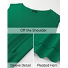 image:imageZESICA Womens Summer Off the Shoulder Short Sleeve Knit TopsGreen