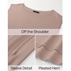 image:imageZESICA Womens Summer Off the Shoulder Short Sleeve Knit TopsNatural