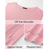 image:imageZESICA Womens Summer Off the Shoulder Short Sleeve Knit TopsPink