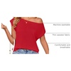 image:imageZESICA Womens Summer Off the Shoulder Short Sleeve Knit TopsRed