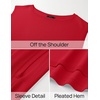 image:imageZESICA Womens Summer Off the Shoulder Short Sleeve Knit TopsRed