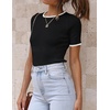 image:imageZESICA Womens Summer Short Sleeve Business Casual TopsBlack