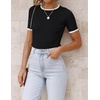 image:imageZESICA Womens Summer Short Sleeve Business Casual TopsBlack