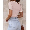 image:imageZESICA Womens Summer Short Sleeve Business Casual TopsDustypink