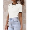 image:imageZESICA Womens Summer Short Sleeve Business Casual TopsWhite