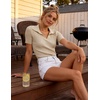 image:imageZESICA Womens Summer Short Sleeve T Shirts Work Office TopsAlmond