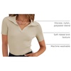image:imageZESICA Womens Summer Short Sleeve T Shirts Work Office TopsAlmond