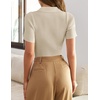 image:imageZESICA Womens Summer Short Sleeve T Shirts Work Office TopsAlmond