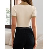 image:imageZESICA Womens Summer Short Sleeve T Shirts Work Office TopsBeige