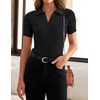 image:imageZESICA Womens Summer Short Sleeve T Shirts Work Office TopsBlack
