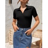 image:imageZESICA Womens Summer Short Sleeve T Shirts Work Office TopsBlack
