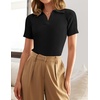 image:imageZESICA Womens Summer Short Sleeve T Shirts Work Office TopsBlack