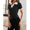 image:imageZESICA Womens Summer Short Sleeve T Shirts Work Office TopsDim