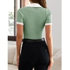 image:imageZESICA Womens Summer Short Sleeve T Shirts Work Office TopsLight Green