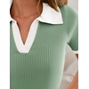image:imageZESICA Womens Summer Short Sleeve T Shirts Work Office TopsLight Green