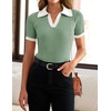 image:imageZESICA Womens Summer Short Sleeve T Shirts Work Office TopsLight Green